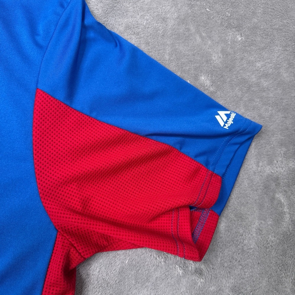 Majestic Athletic Chicago Cubs MLB Jersey 2XL Blue Cool Base BP Pullover - Picture 3 of 8